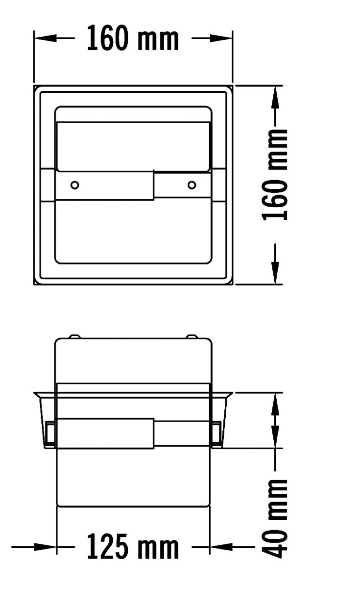 Medisteel Recessed toilet roll holder with cover AIE310