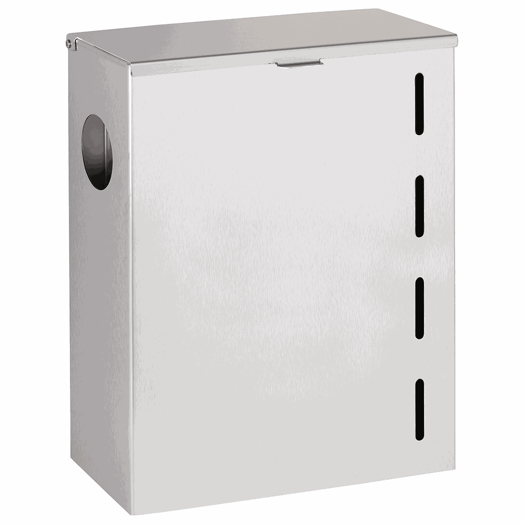 Stainless Waste bin, 6.5 l, with sanitary bag dispenser