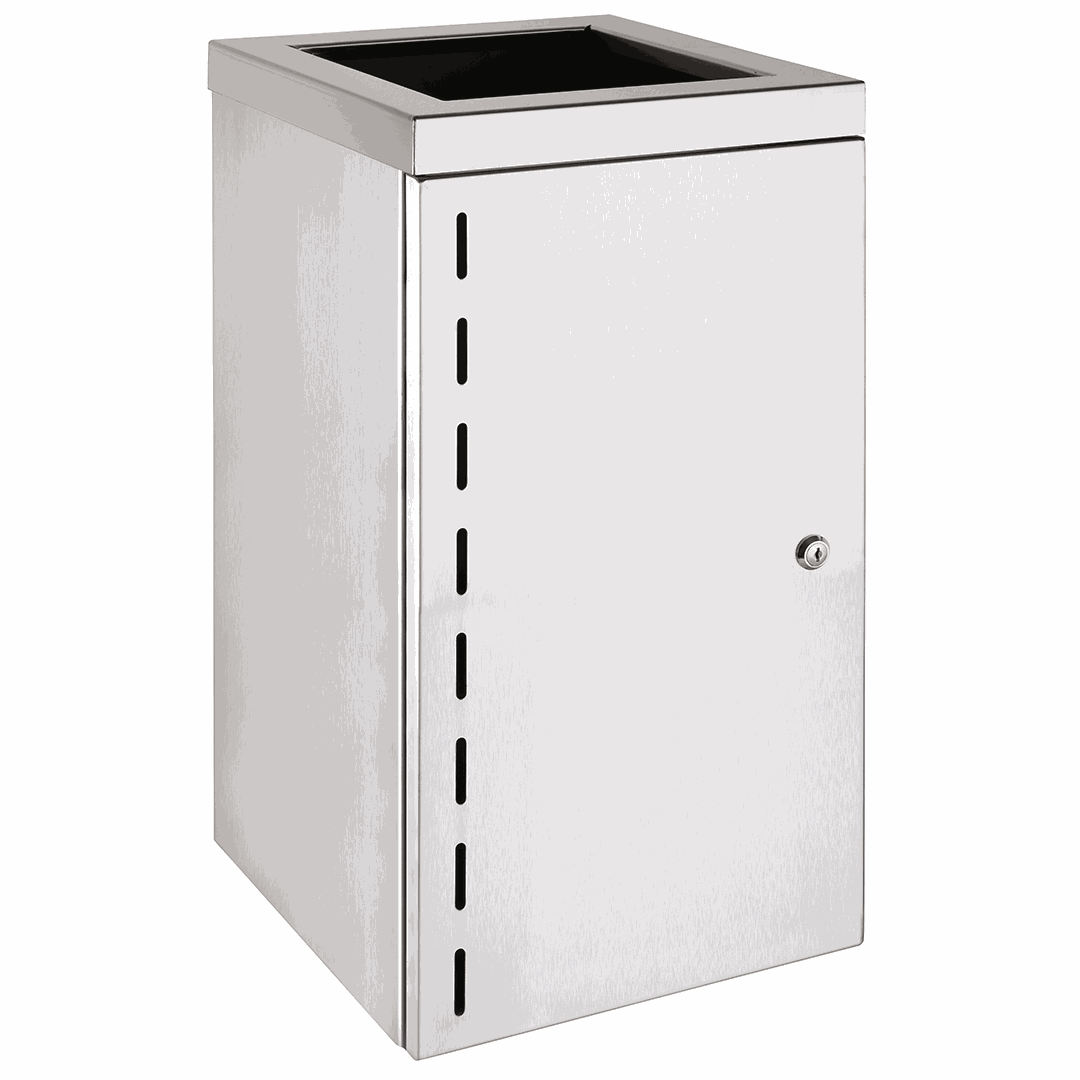 Stainless Wired waste bin in receptacle