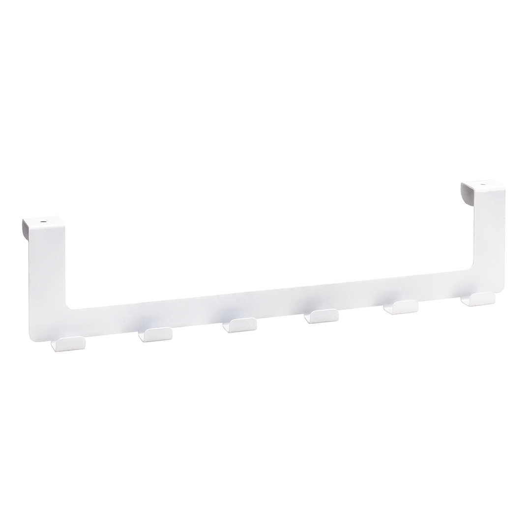 White Hanger, for door, with 6 hooks