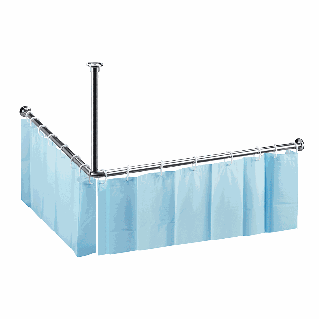 Shower curtain rod, 900 x 900 mm, corner