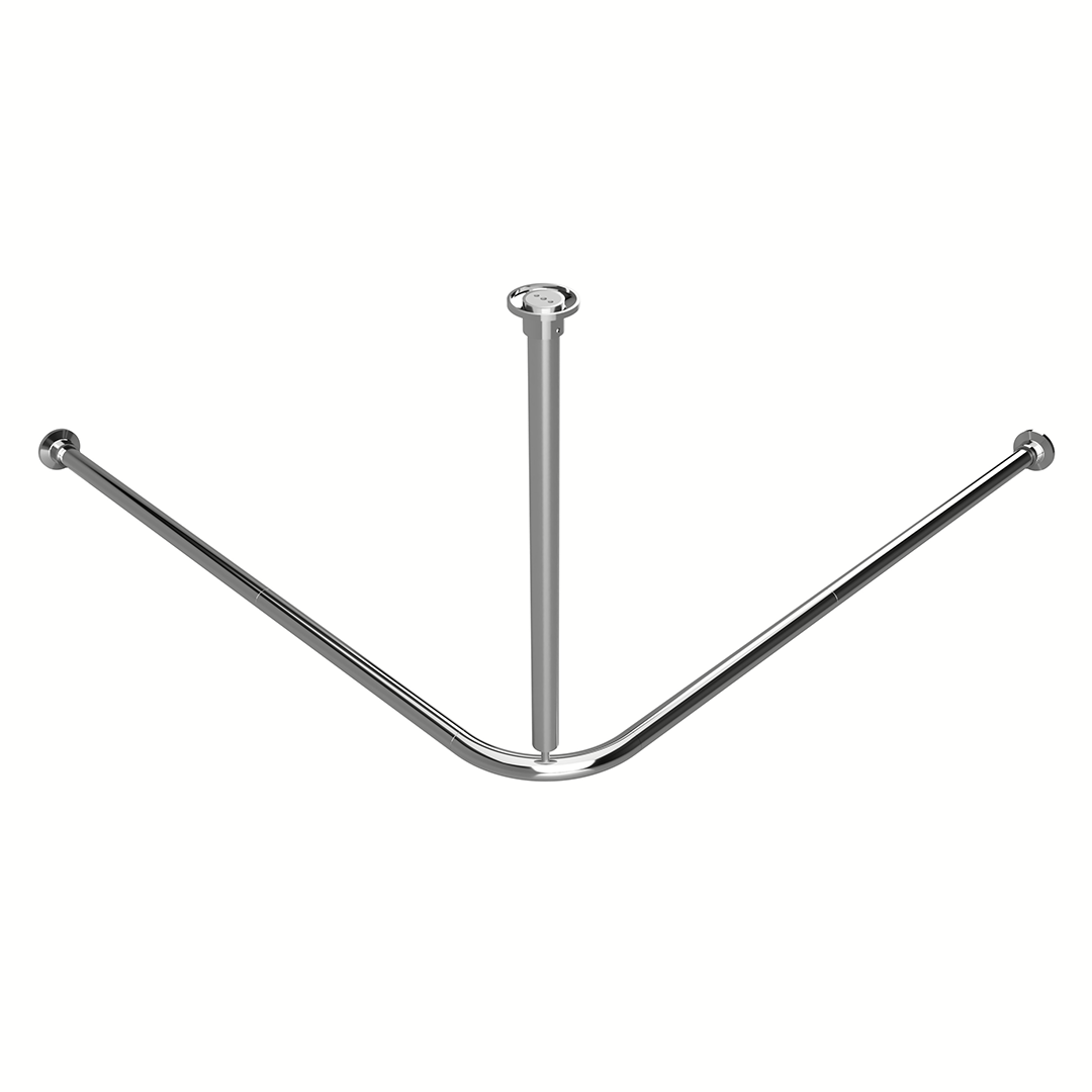 Shower curtain rod, 900 x 900 mm, corner, folding