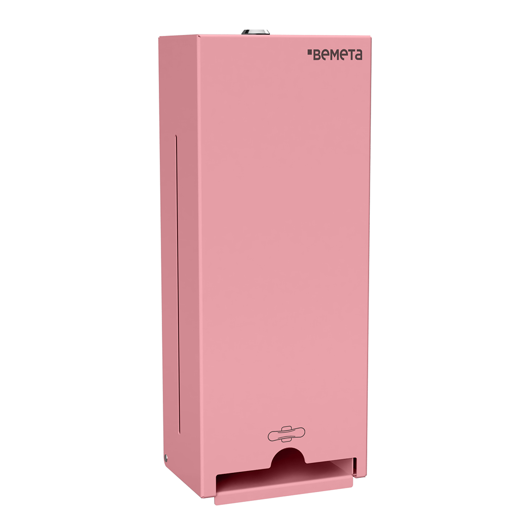 Hotel Pad dispenser, stainless steel, brushed, pink