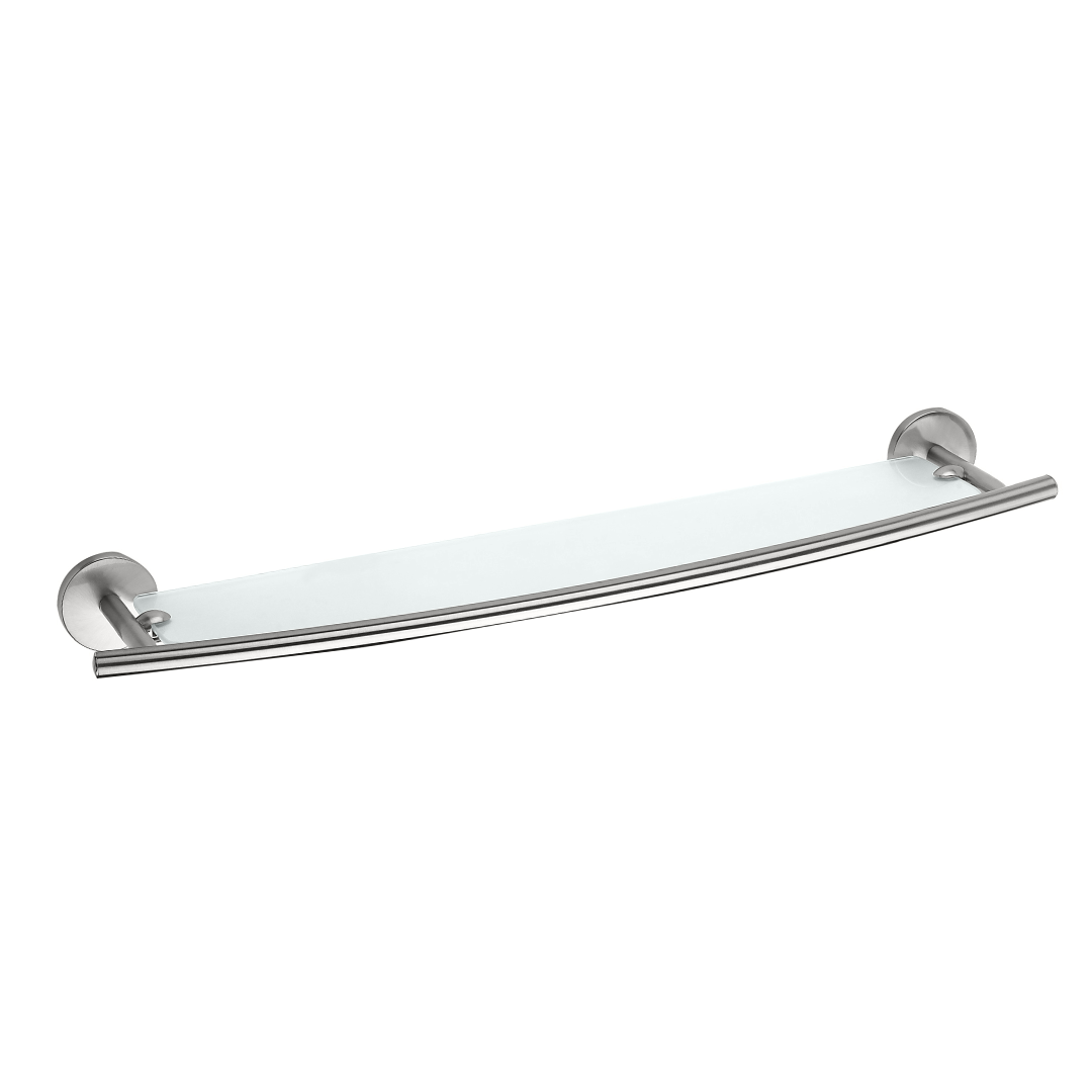 Alfa Glass shelf with rail, 620 mm