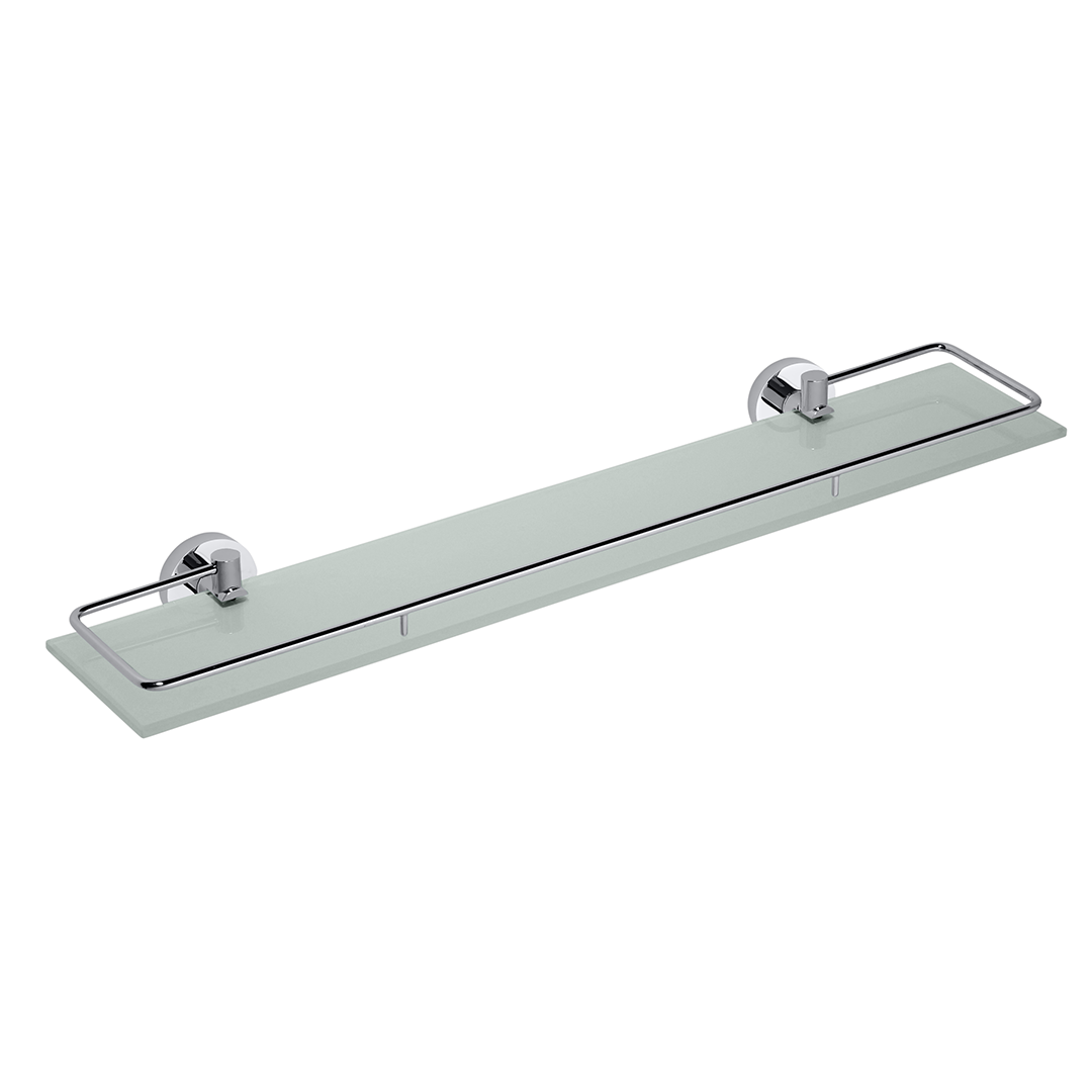 Omega Glass shelf with hinged rail, 600 mm