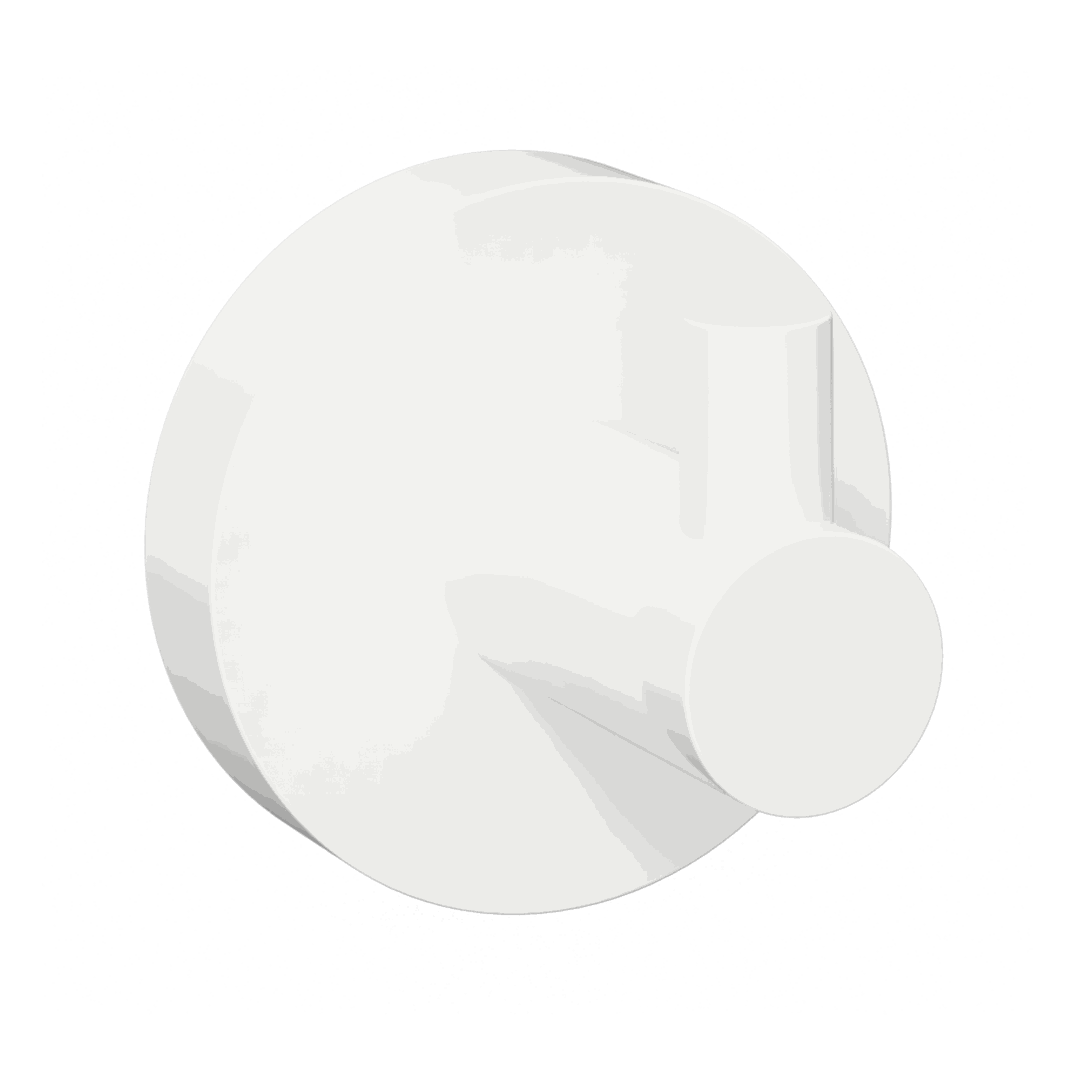 White Single robe hook