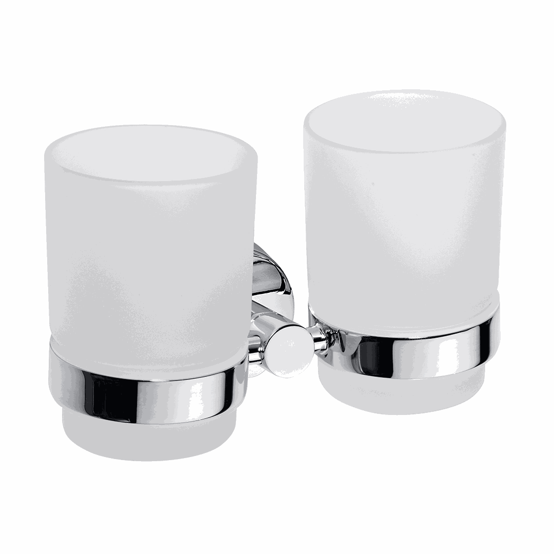 Omega Double toothbrush holder, glass