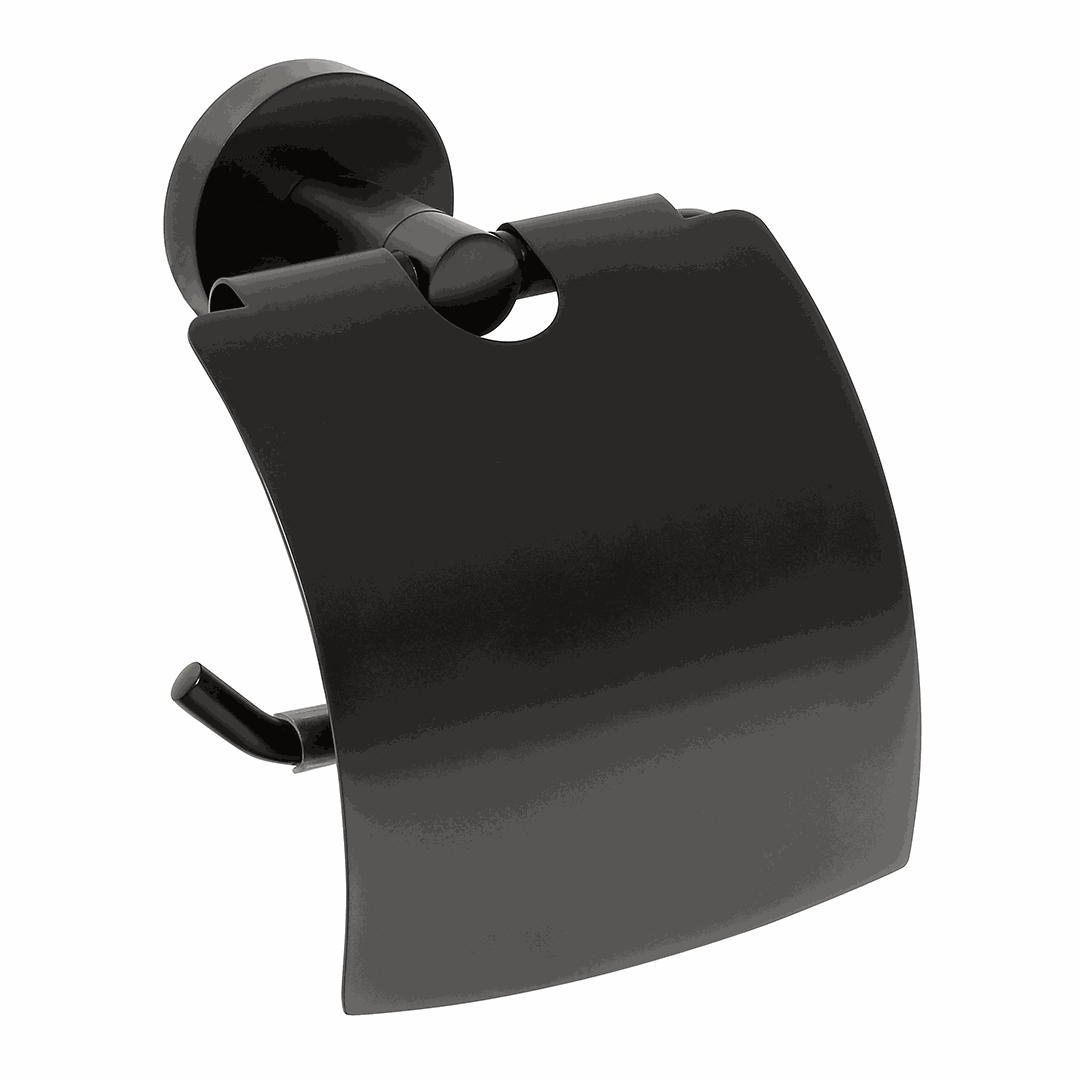 Dark Toilet paper holder, with cover