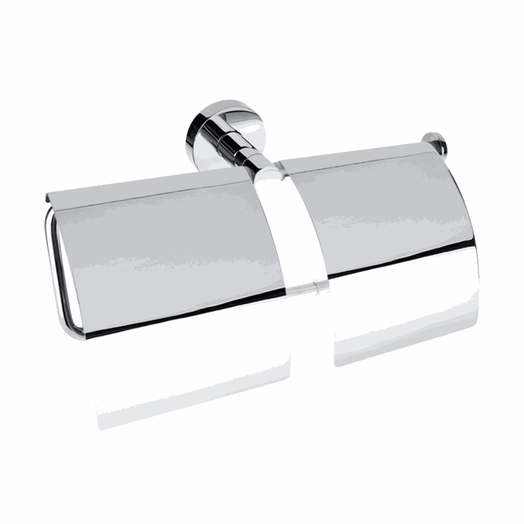 Omega Toilet paper holder, double, with cover