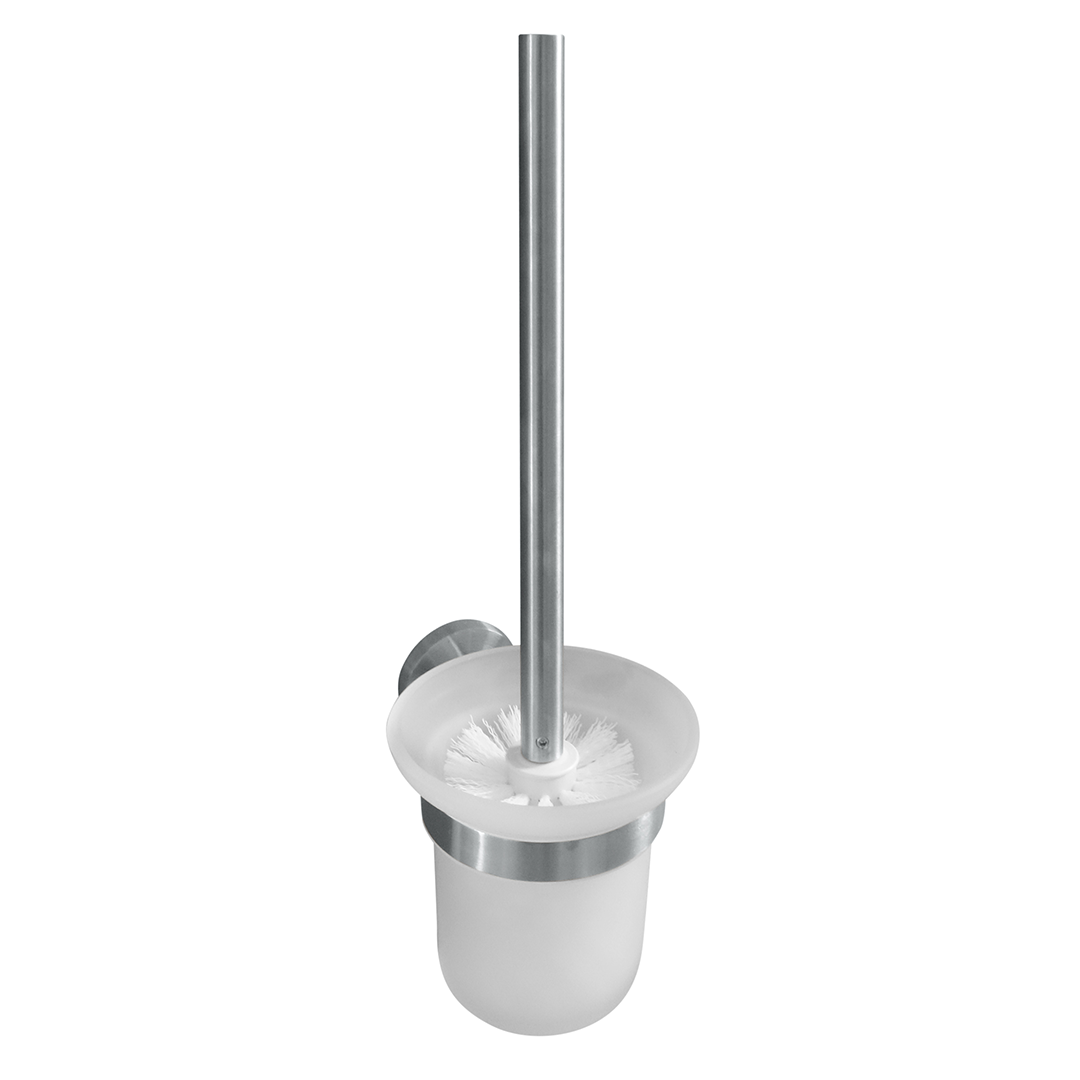 Neo Wall mounted toilet brush holder, stainless steel, glass