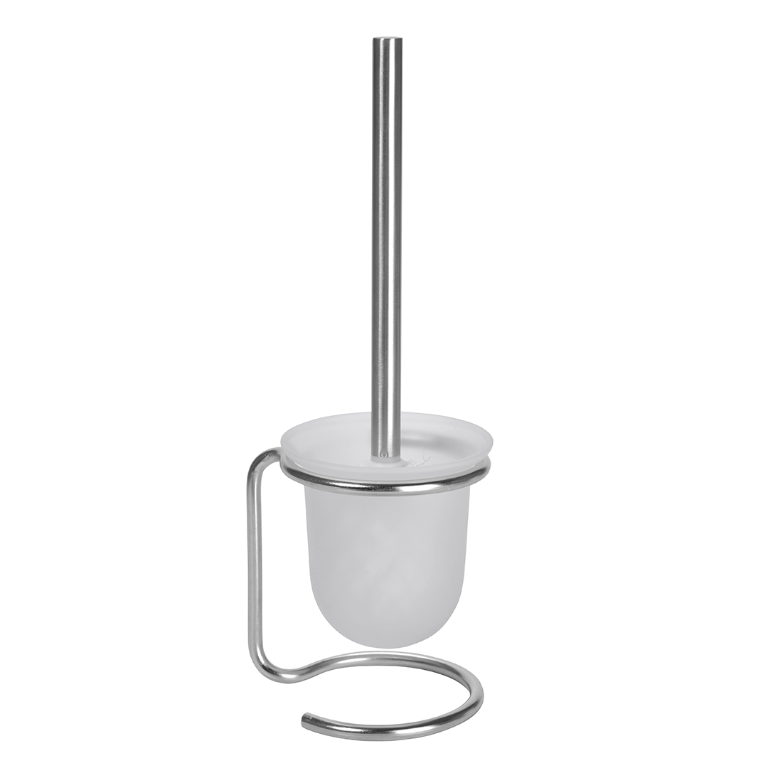 Neo Toilet brush holder, free standing, stainless steel, glass