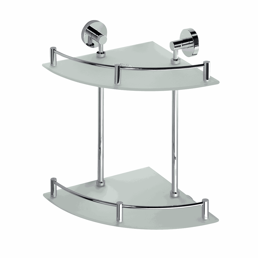 Omega Double glass corner shelf
