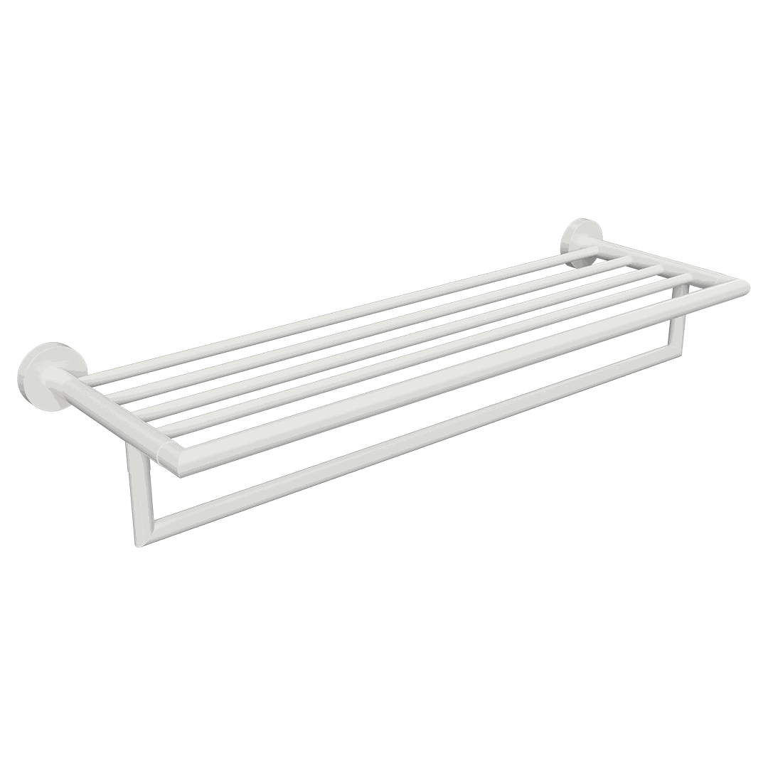 White Towel holder, 500 mm, with rail