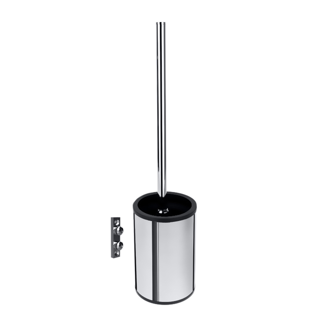 Omega Wall mounted toilet brush holder, stainless steel, plastic