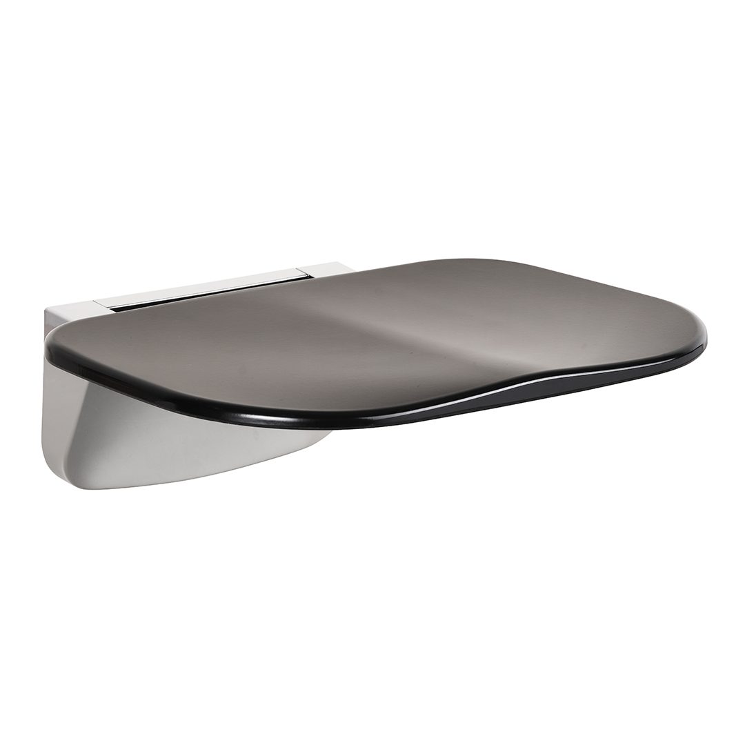 Shower seat, folding, polished, plastic black