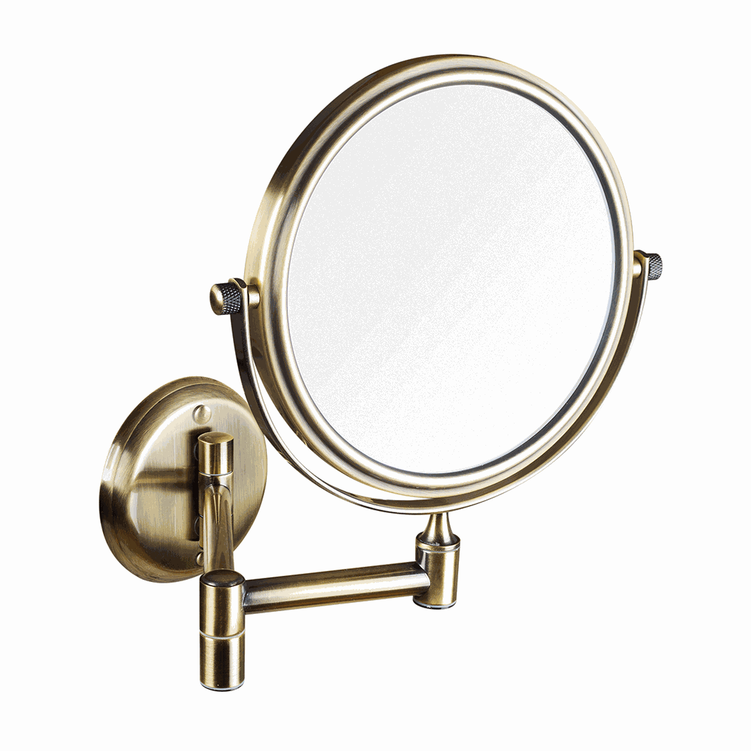 Cosmetic RETRO bronze: Cosmetic mirror, ø 140 mm, double-sided