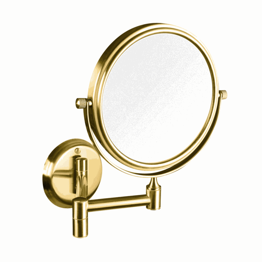 Cosmetic RETRO gold: Cosmetic mirror, ø 140 mm, double-sided