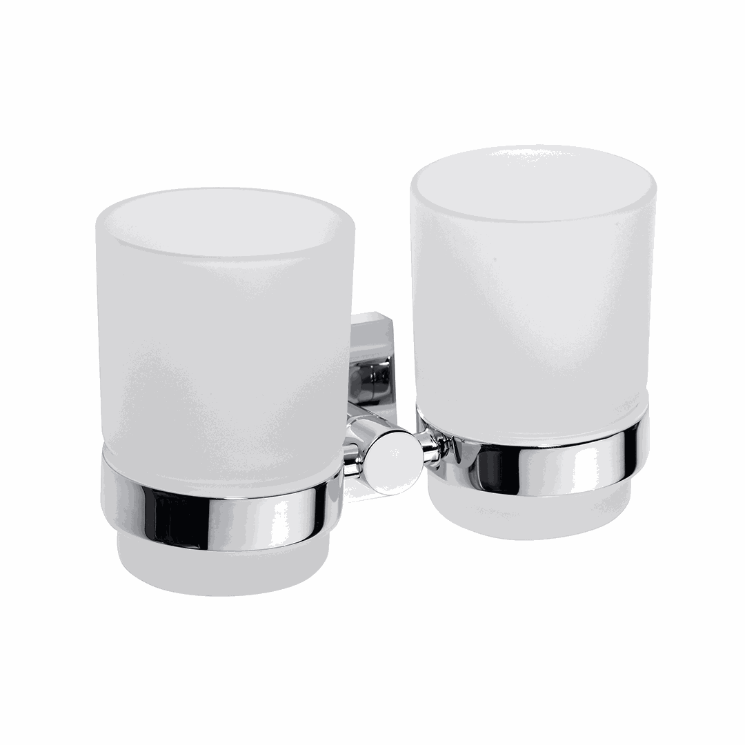 Beta Double toothbrush holder, glass