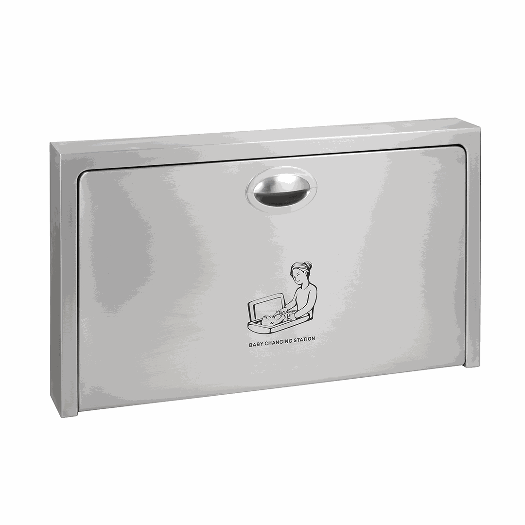 Hotel Wall mounted baby changing station, stainless steel, plastic