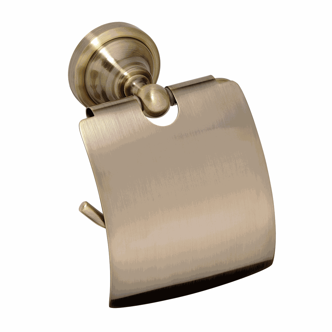 RETRO bronze: Toilet paper holder, with cover