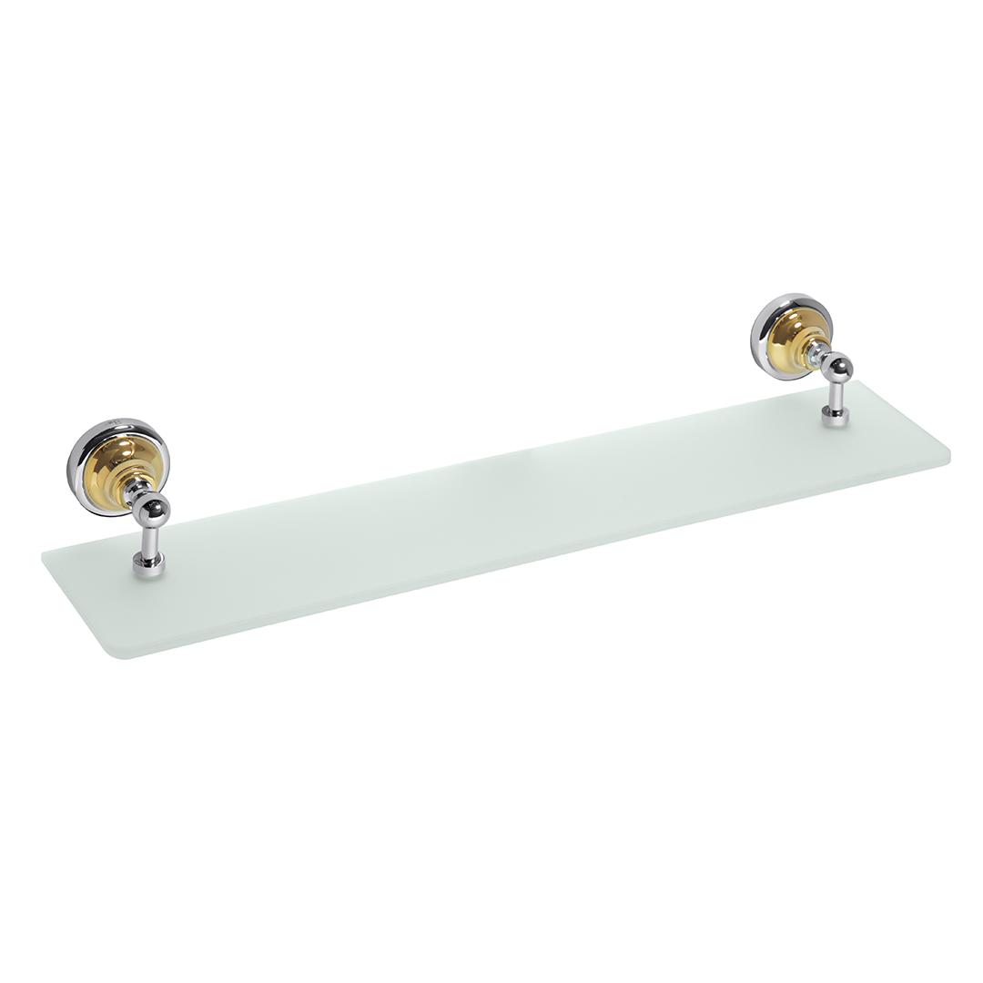RETRO gold/chrome: Glass shelf, 600 mm