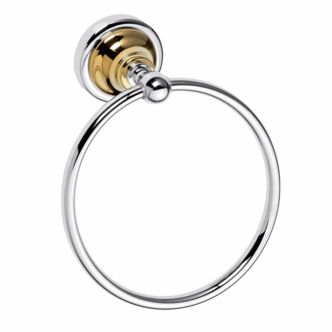 RETRO gold/chrome: Ring towel holder