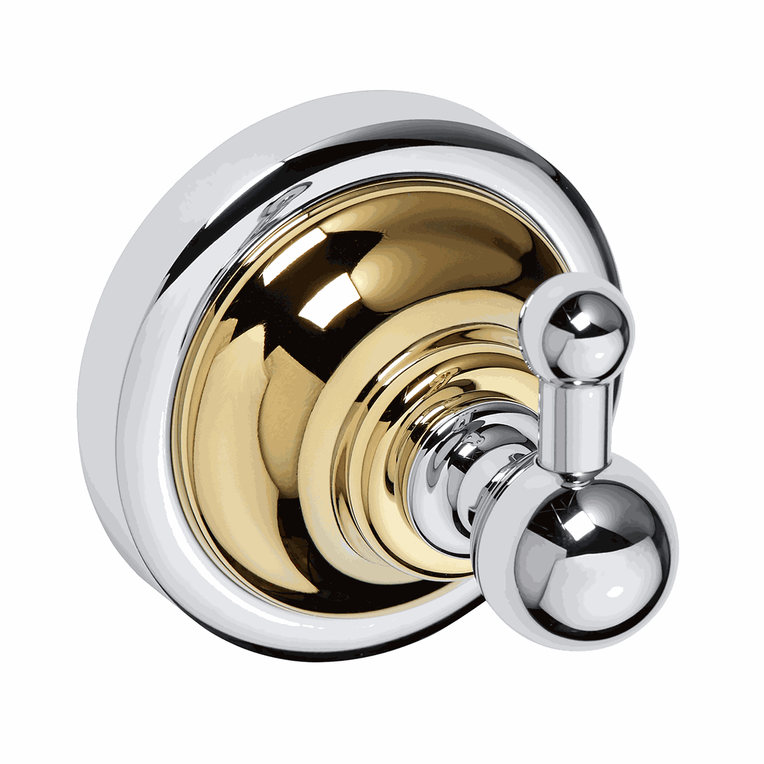 RETRO gold/chrome: Single robe hook