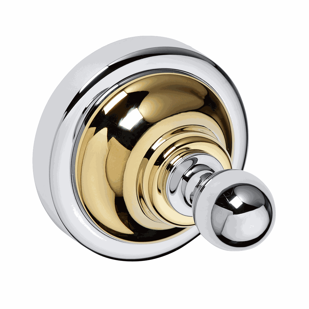 RETRO gold/chrome: Single robe hook
