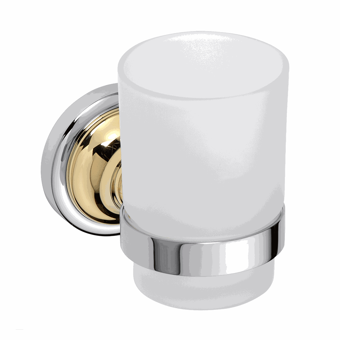 RETRO gold/chrome: Toothbrush holder, glass