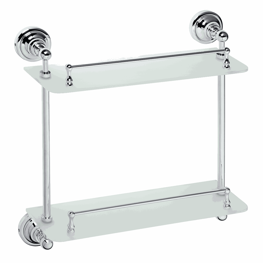 RETRO chrome: Double glass shelf, 400 mm
