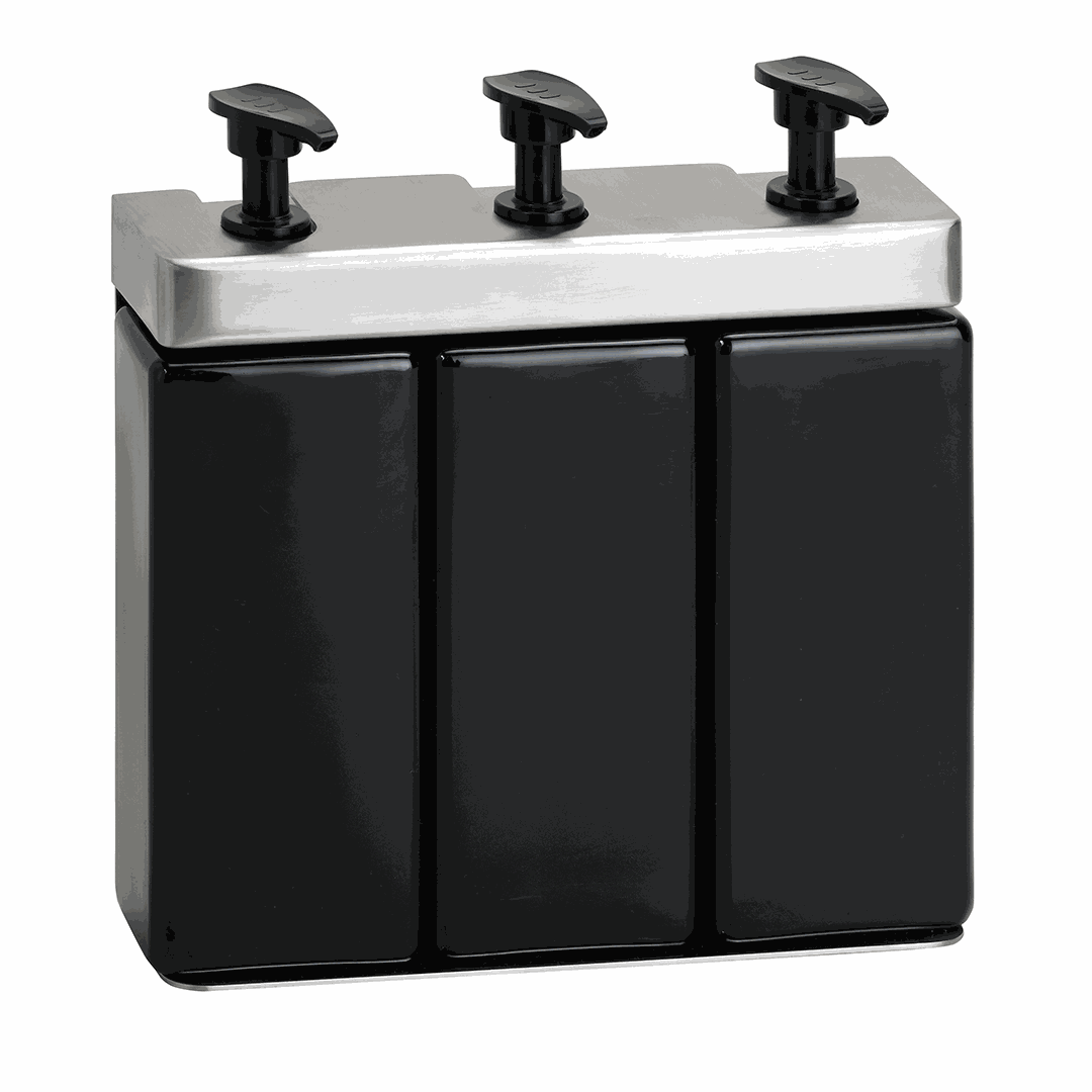Hotel Triple Holder for soap dispenser, square