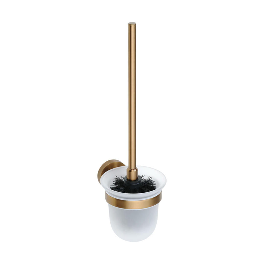 Amber Wall mounted toilet brush holder, glass