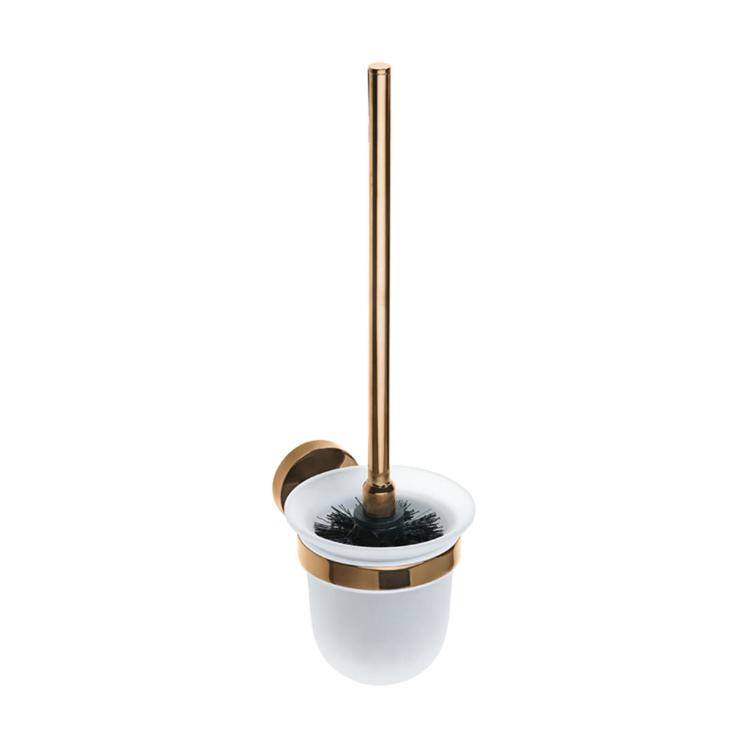 Coral Wall mounted toilet brush holder, glass
