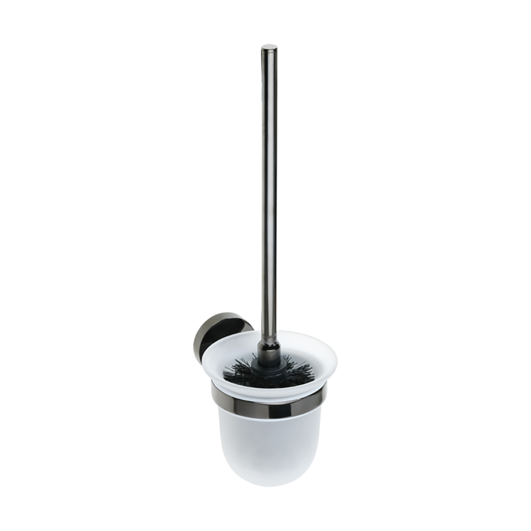 Hematit Wall mounted toilet brush holder, glass