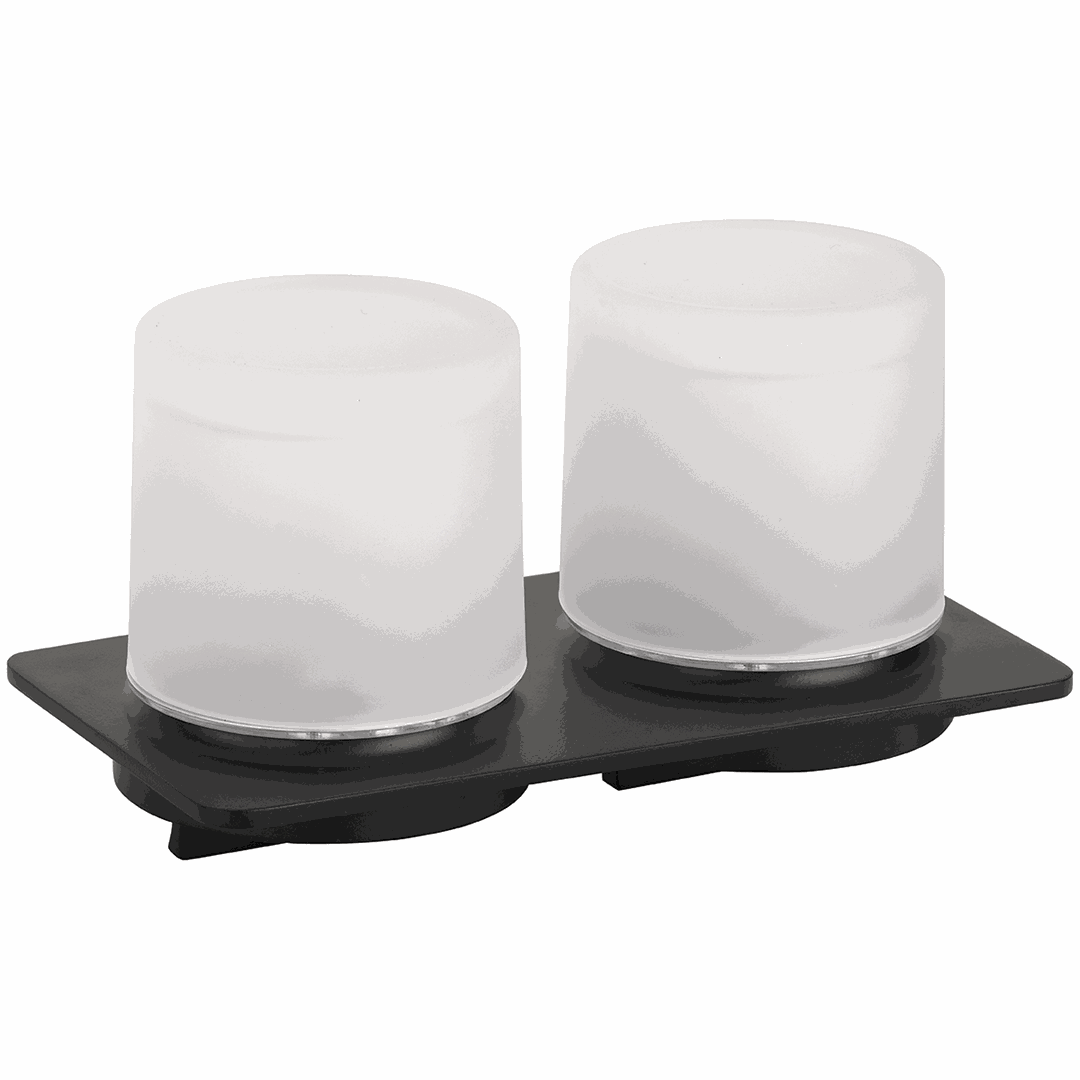 Organic Double soap dispenser, 2 x 200 ml, stainless steel, glass