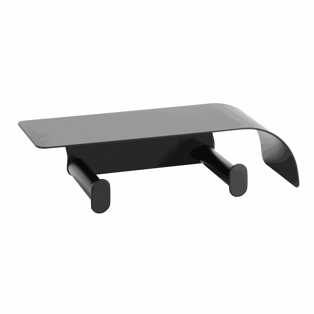Organic Toilet paper holder, double, with shelf