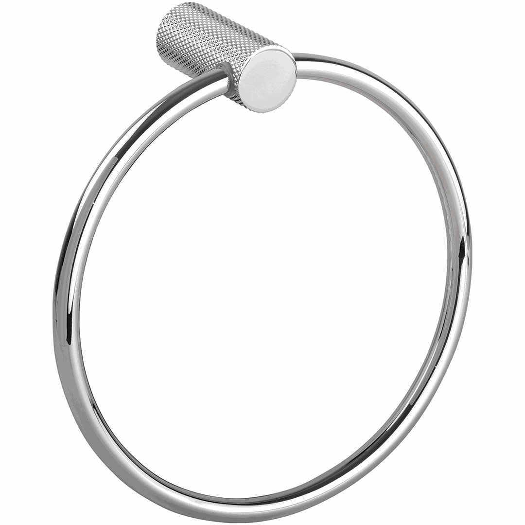 Brilia Ring towel holder, polished, silver