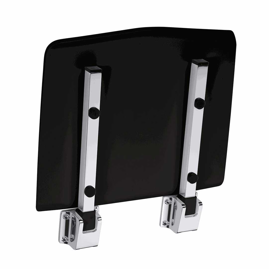 Shower seat, folding, stainless steel, polished, plastic black