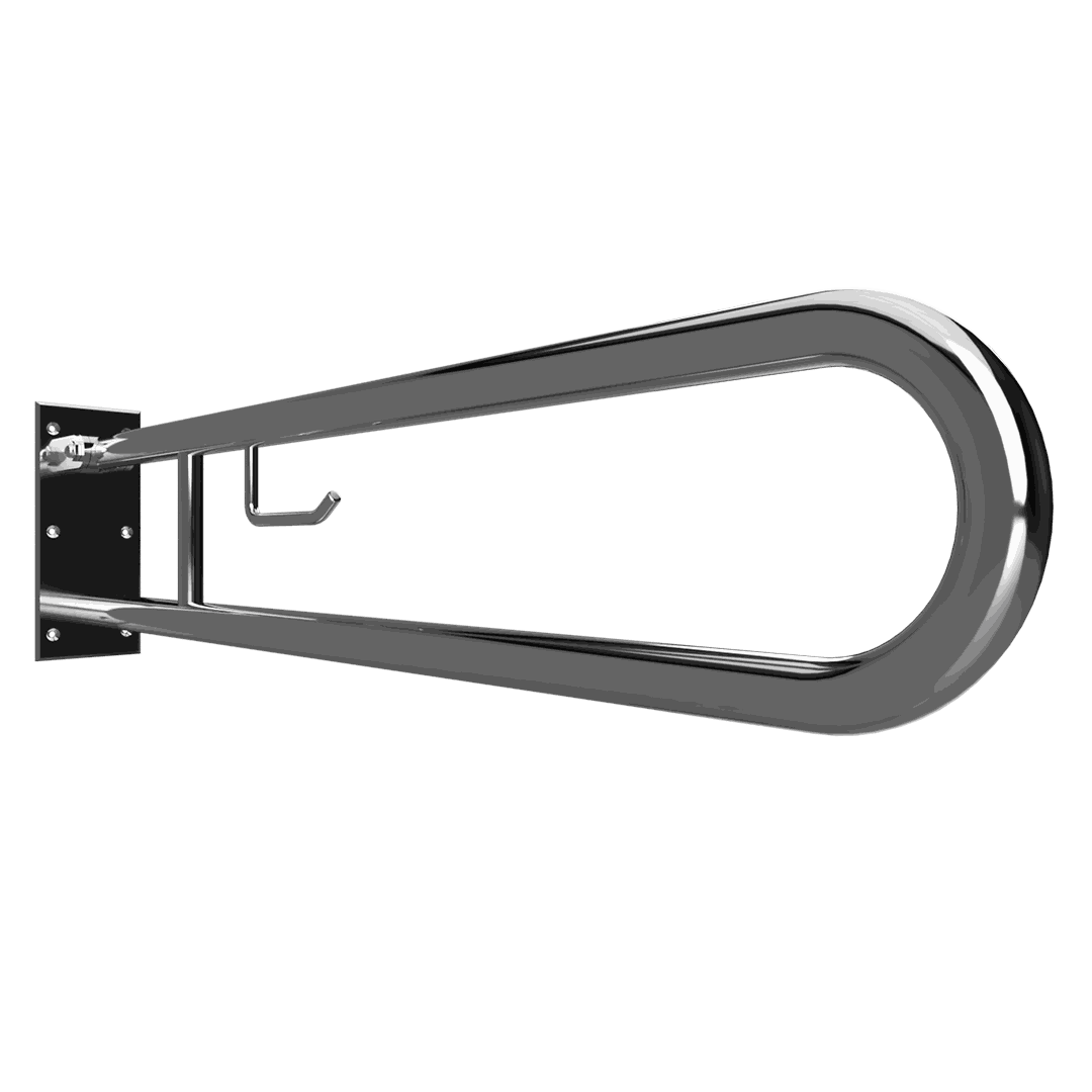 HELP Grab bar, 900 mm, U-shape, with TP holder, folding, without cover