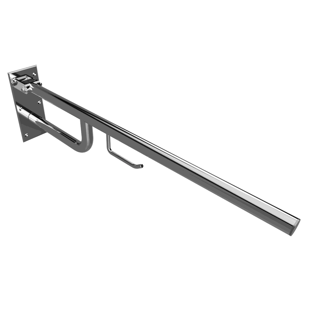 HELP Grab bar, 850 mm, with TP holder, folding, without cover