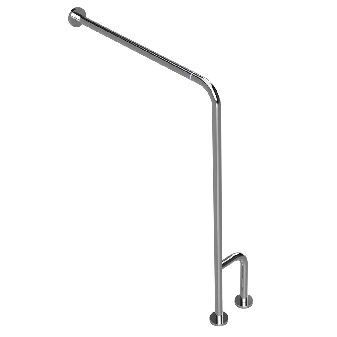 HELP Grab bar, with double floor mounting, right, folding, with cover