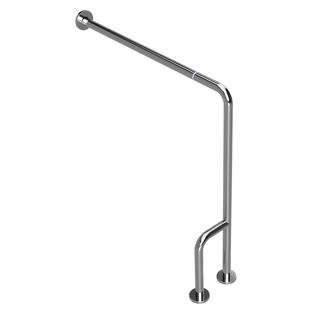 HELP Grab bar, with double floor mounting, left, folding, with cover