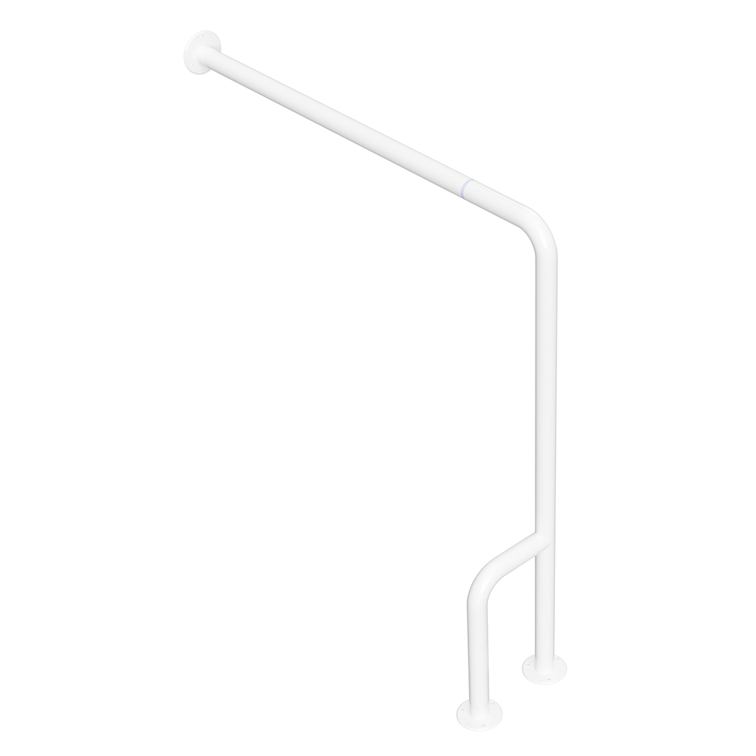 HELP Grab bar, with double floor mounting, left, folding, without cover