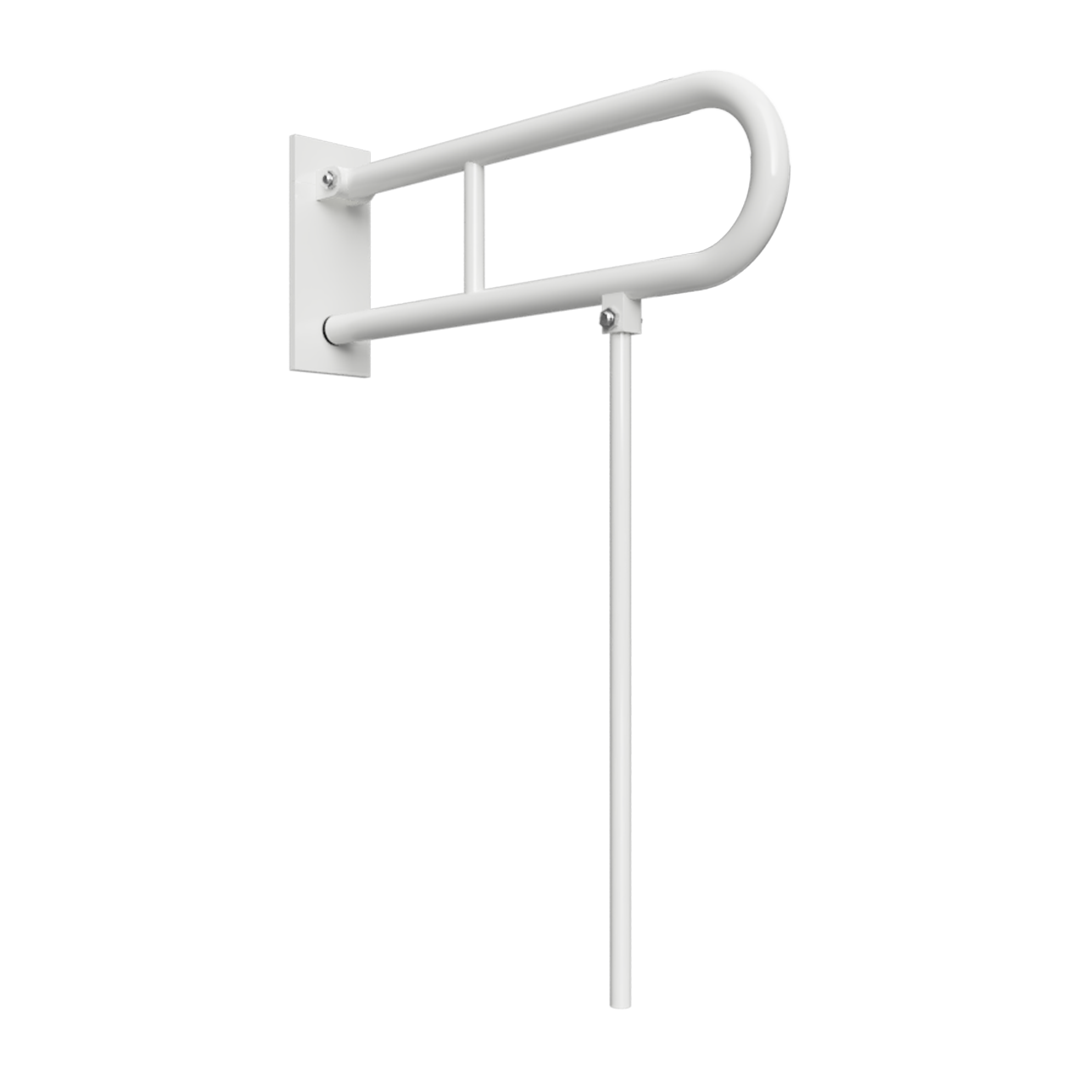 HELP Grab bar, 600 mm, U-shaped, folding, with support leg, with cover