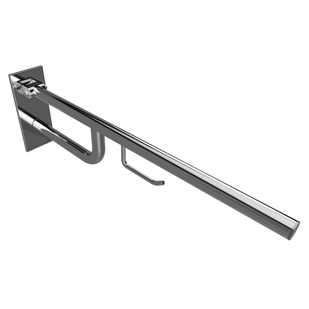 HELP Grab bar, 760 mm, with TP holder, folding, with cover