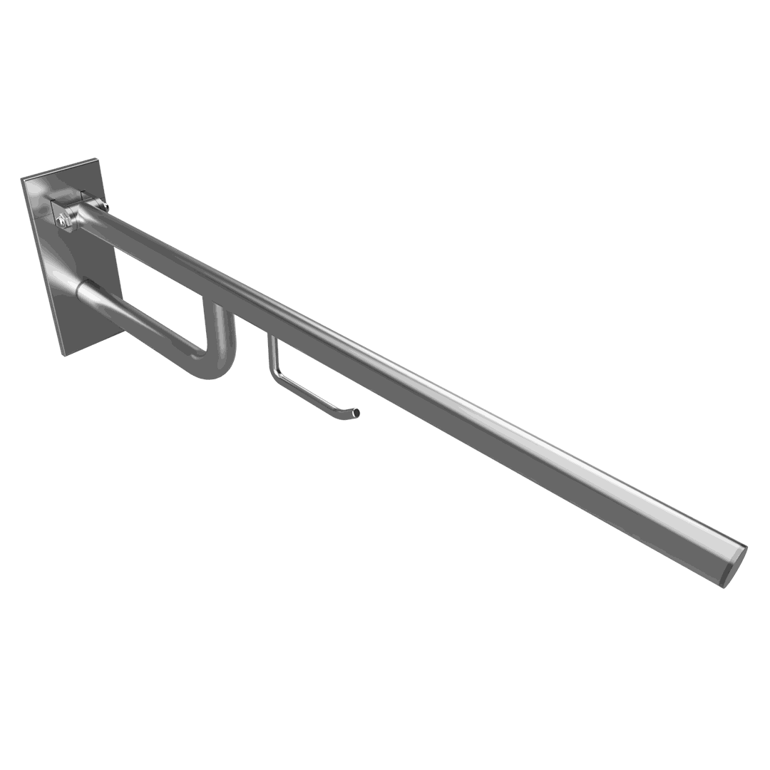 HELP Grab bar, 850 mm, with TP holder, folding, with cover