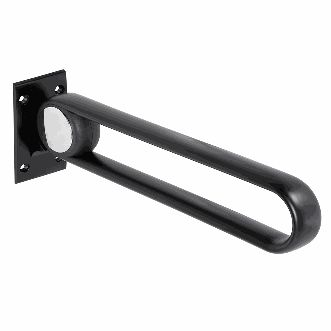 HELP Grab bar, 620 mm, U-shape, folding, without cover, aluminium