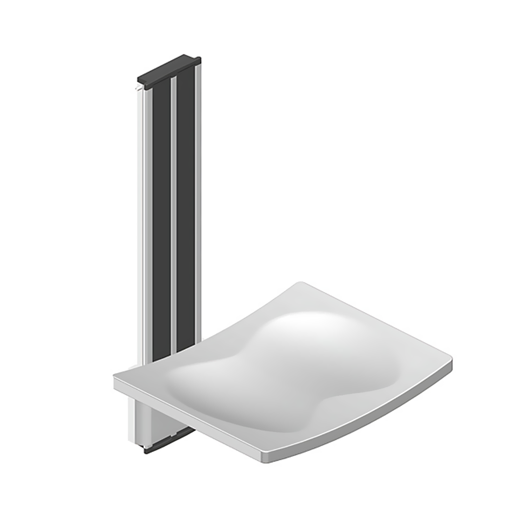 HELP Shower seat, folding, aluminium, white plastic