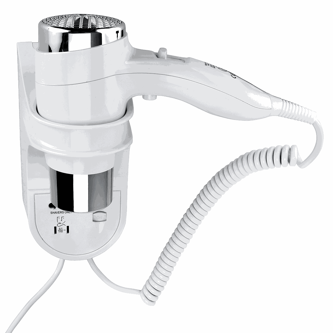 Hotel Hair dryer, 1600W, with holder, coiled cord