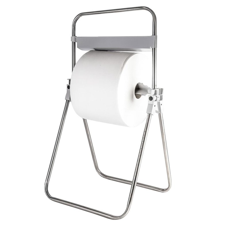 INOX Industrial Floor-Standing Paper Roll Holder 04008